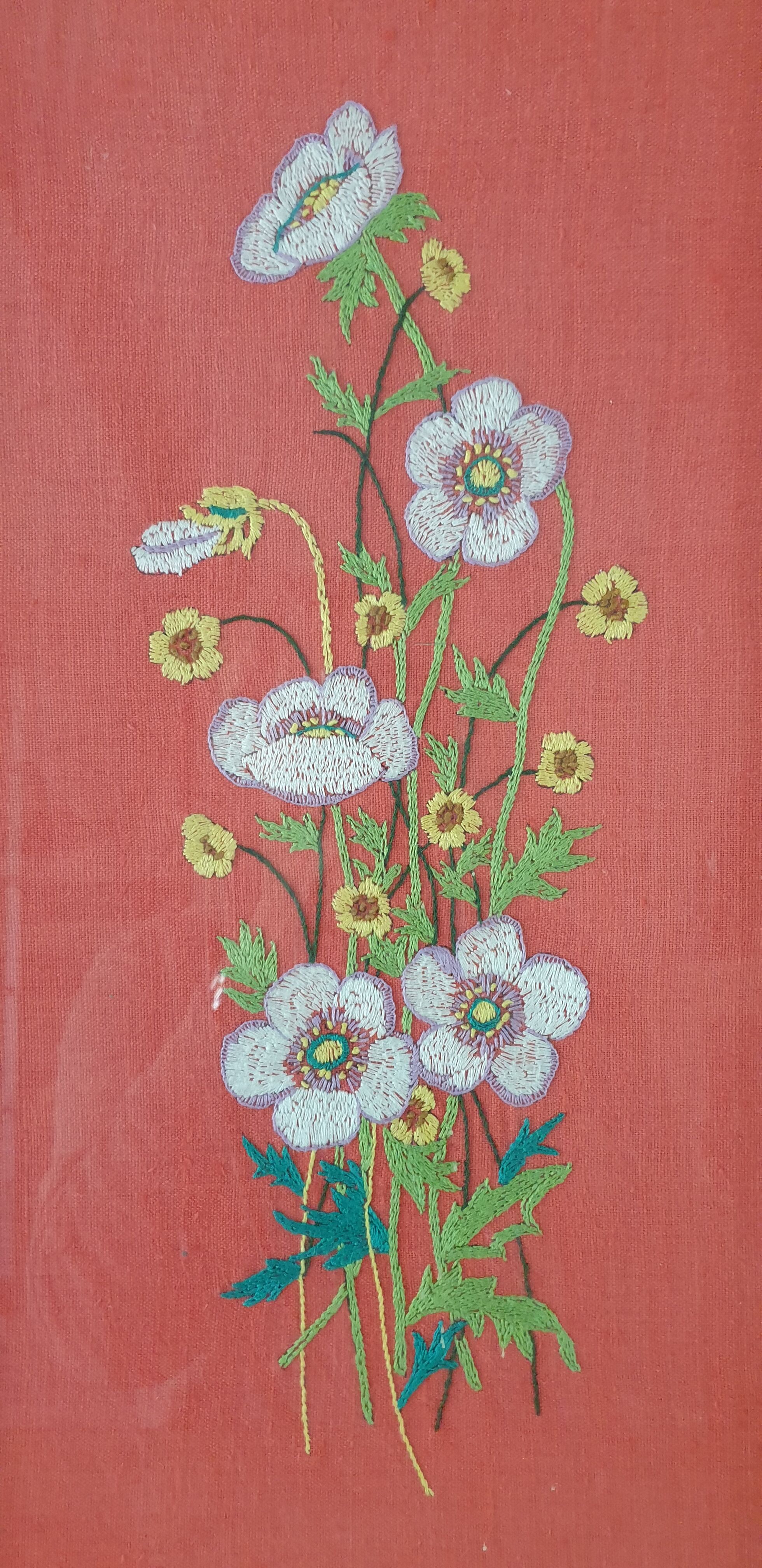 Floral embroidery painting
