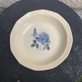 Hollow dish with blue rose motif, octagonal, vintage Digoin