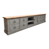 Ancien meuble de métier transformé en meuble télé