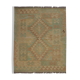 Tapis de laine crème kilim traditionnel géométrique à la main - 83x105cm