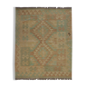 Tapis de laine crème kilim traditionnel géométrique à la main - 83x105cm