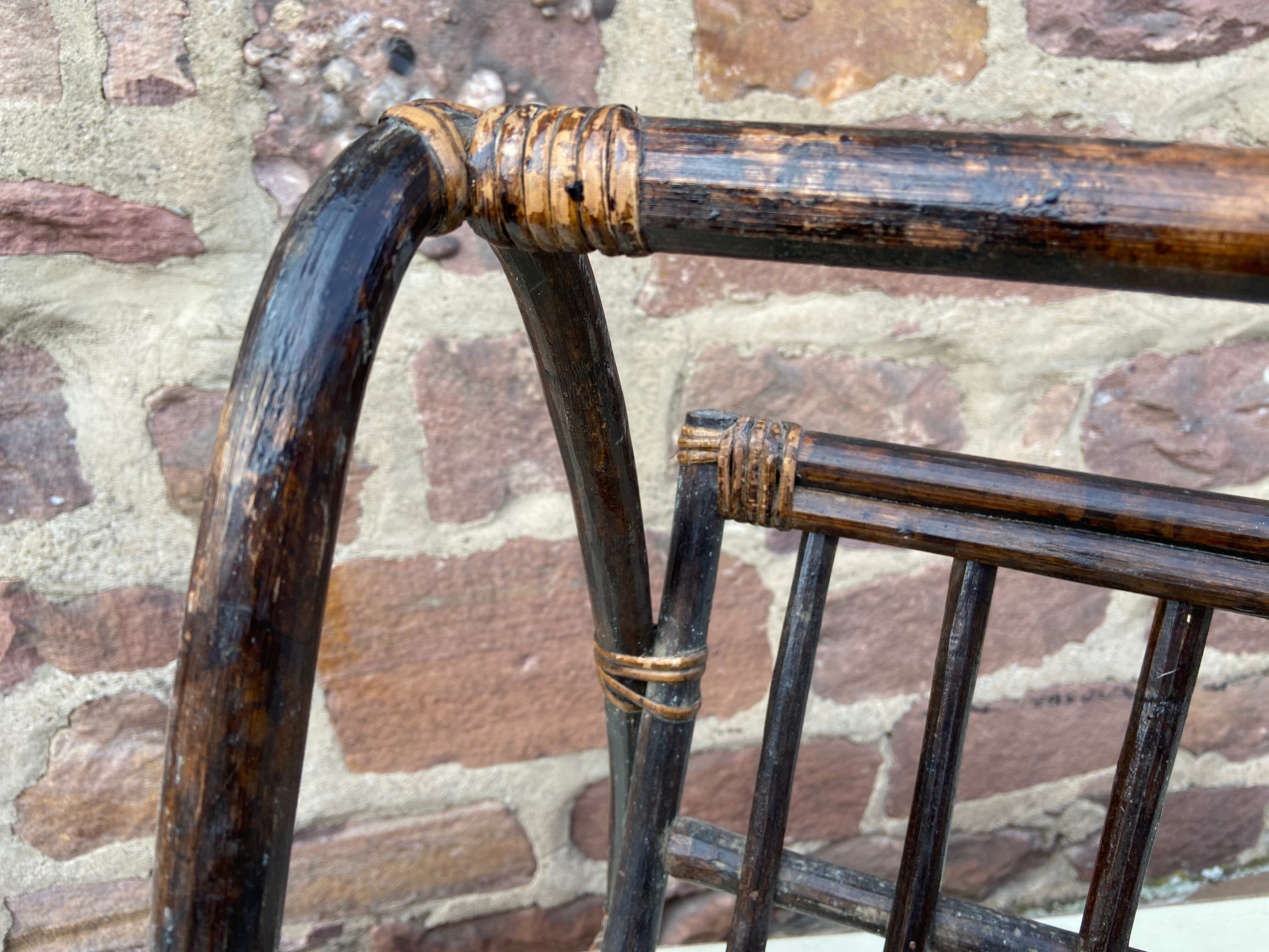 Vintage wicker magazine holder