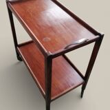 Art Deco wooden serving trolley on wheels.