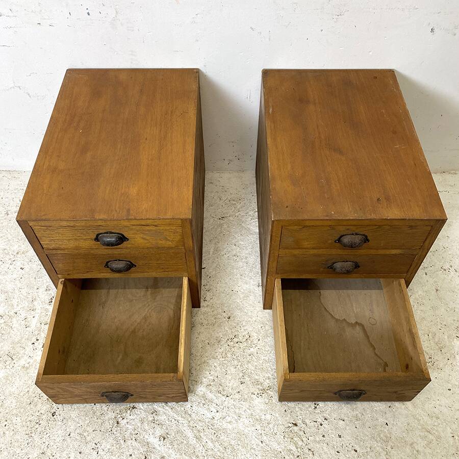 Pair of vintage 50's bedside tables