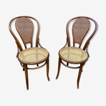 Set de 2 chaises bistrot viennoise fischel bois courbé