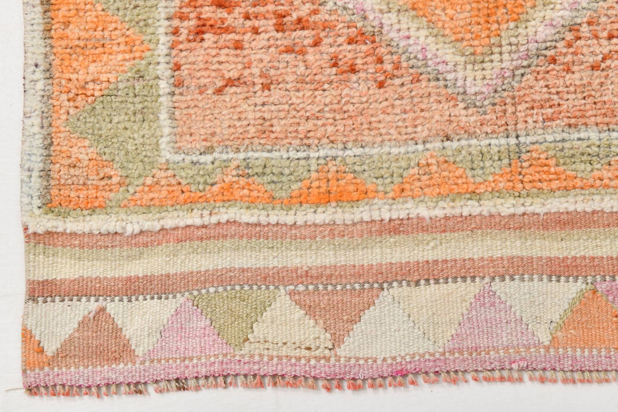 3x10 Orange & Beige Persian Vintage Runner Rug, 94x317Cm SK 22040