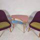 Vintage Chairs and Table, 1960s, Set of 3