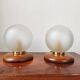 Pair of vintage ball lamps