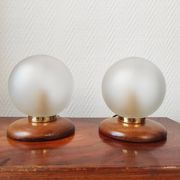 Pair of vintage globe lamps