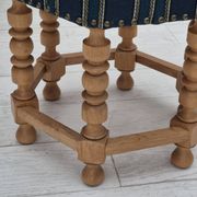 1970s, Danish design, oak wood rocking chair with footstool, furniture wool, original condition.