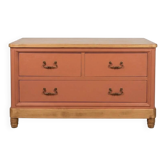 Commode Grange vintage relookée terracotta – Bois massif – Style campagne chic