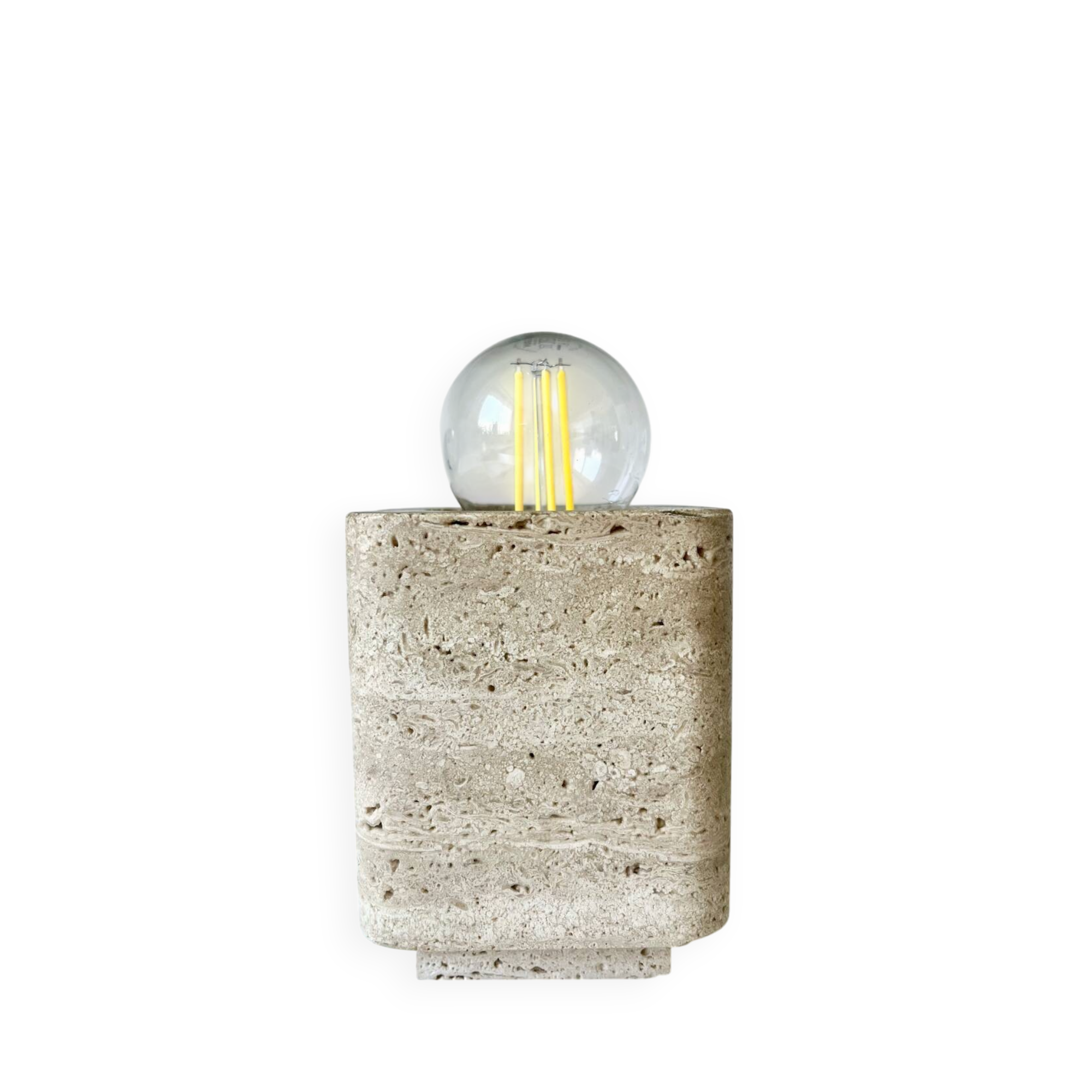 Lampe de chevet en travertin italien vintage