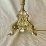 Antique large brass candlestick lamp base