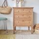 Petite commode 3 tiroirs bois brut- finition bois brut - 81 cm