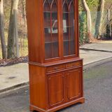 English display cabinet with 2 doors, mahogany imitation, 1990.