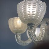 Venetian chandelier in colorless murano glass blown pressed and molded around 1950