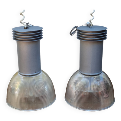 Paire de suspensions vintage de style industriel