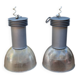Pair of vintage industrial style pendant lights