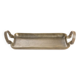 Metal tray with shagreen handles