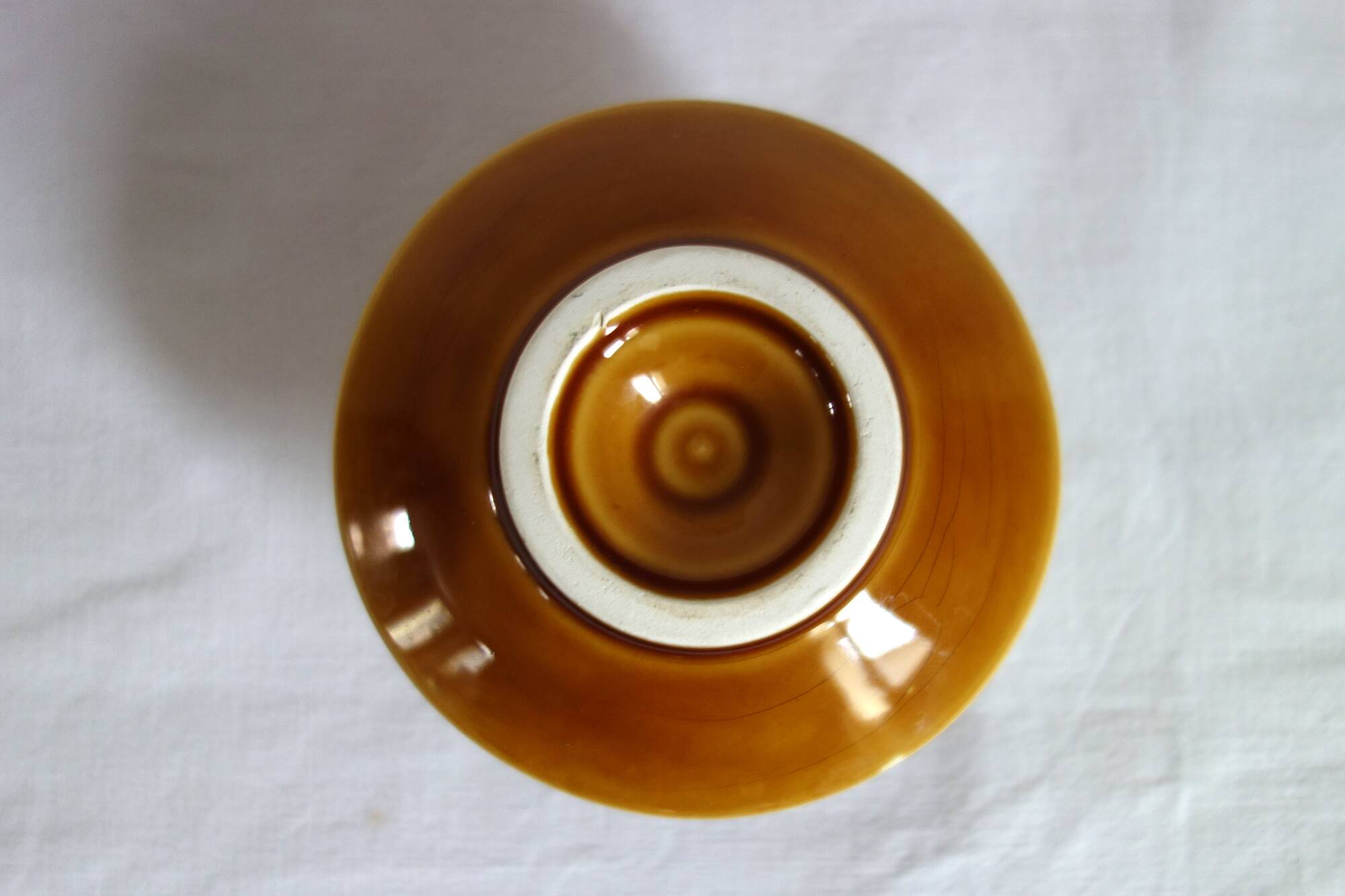 4 Longchamp glazed ceramic egg cups from the 70s