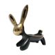 Candle holder zoomorphic bronze solid patina black rabbit hare 60s