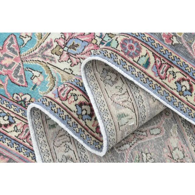 1970s Vintage Persian Handmade Wool Pink Area Rug 292x387