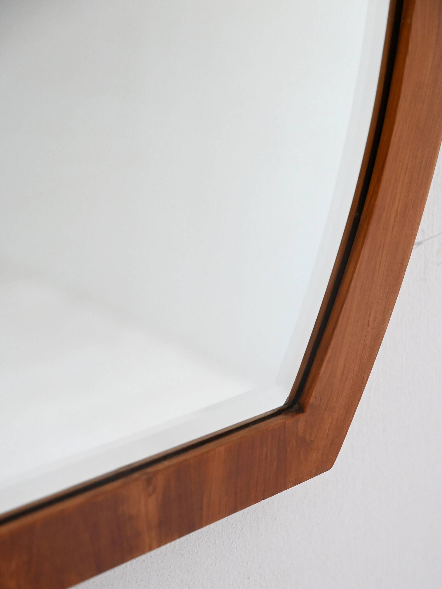 Vintage Scandinavian mirror in inlaid teak