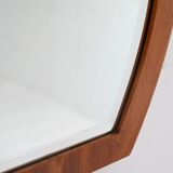 Miroir scandinave vintage en teck incrusté
