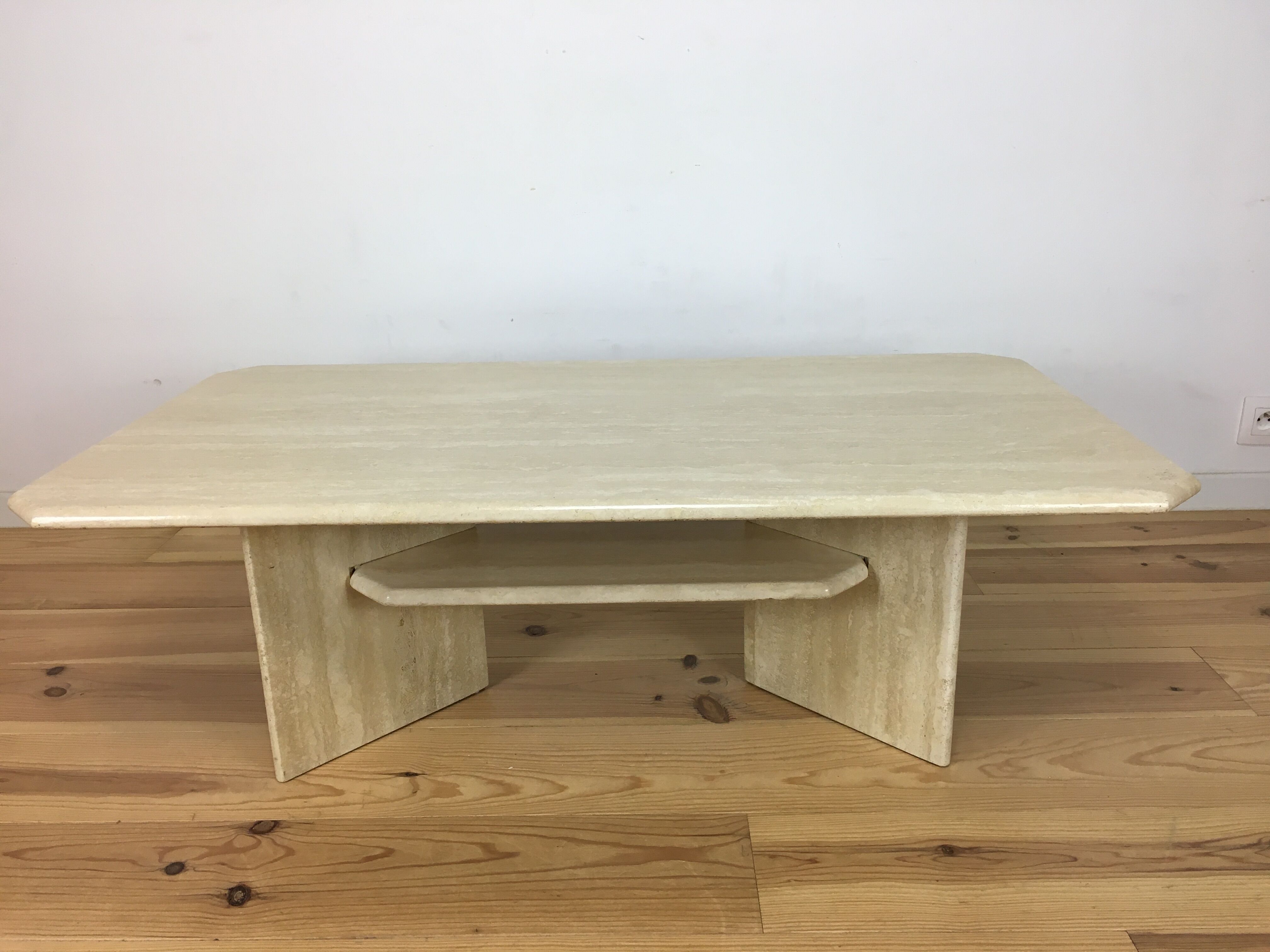 Travertine coffee table