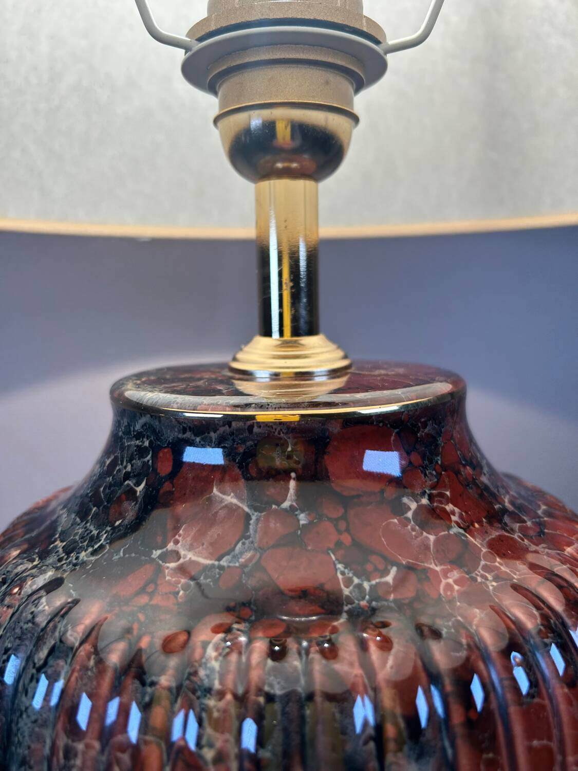 Luxury marbled ceramic lamp from the 80s