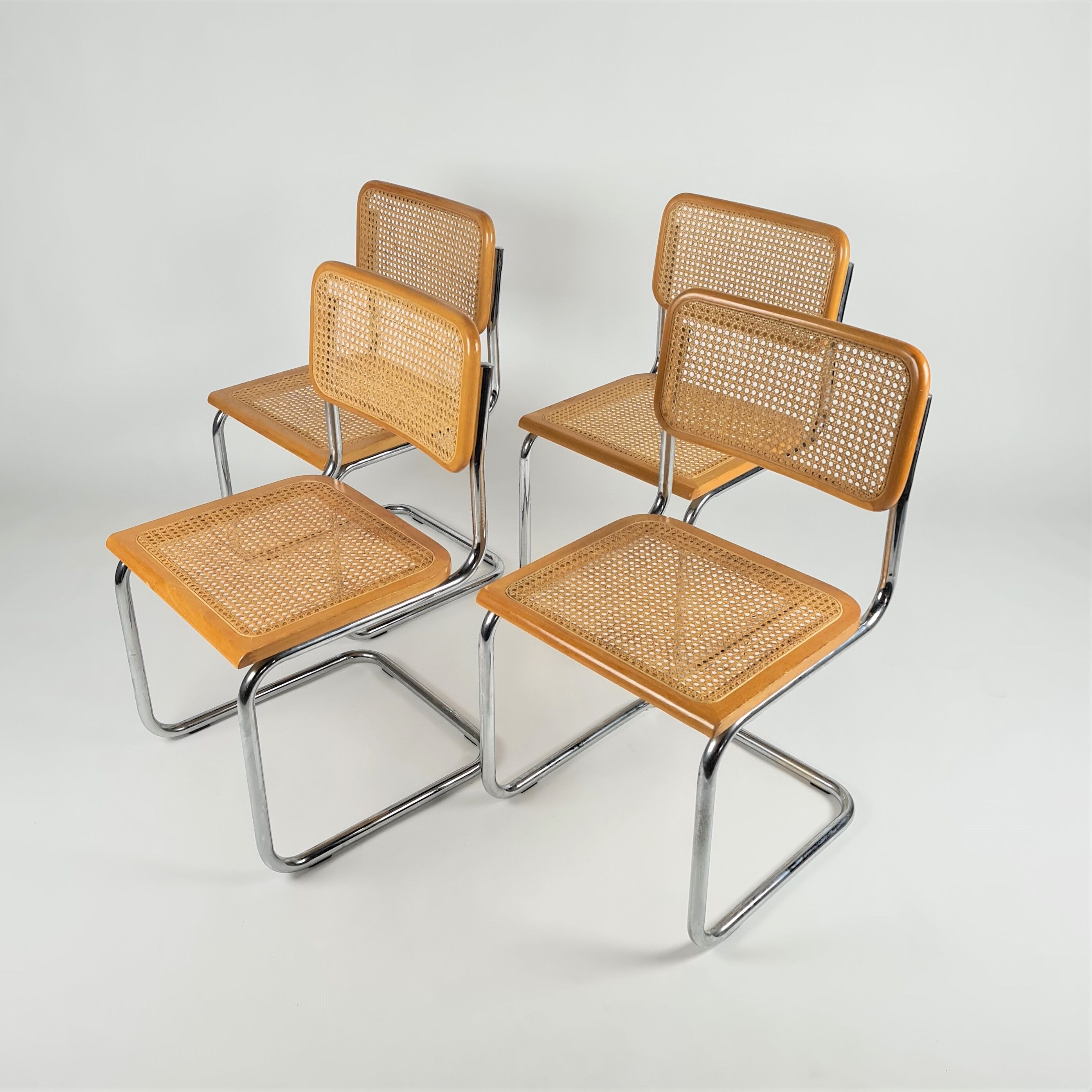 4 dining chairs by Marcel Breuer, italy, 1970