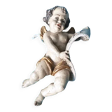 Golden white wooden cherub