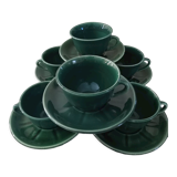 Service of 6 cups and saucers 50s