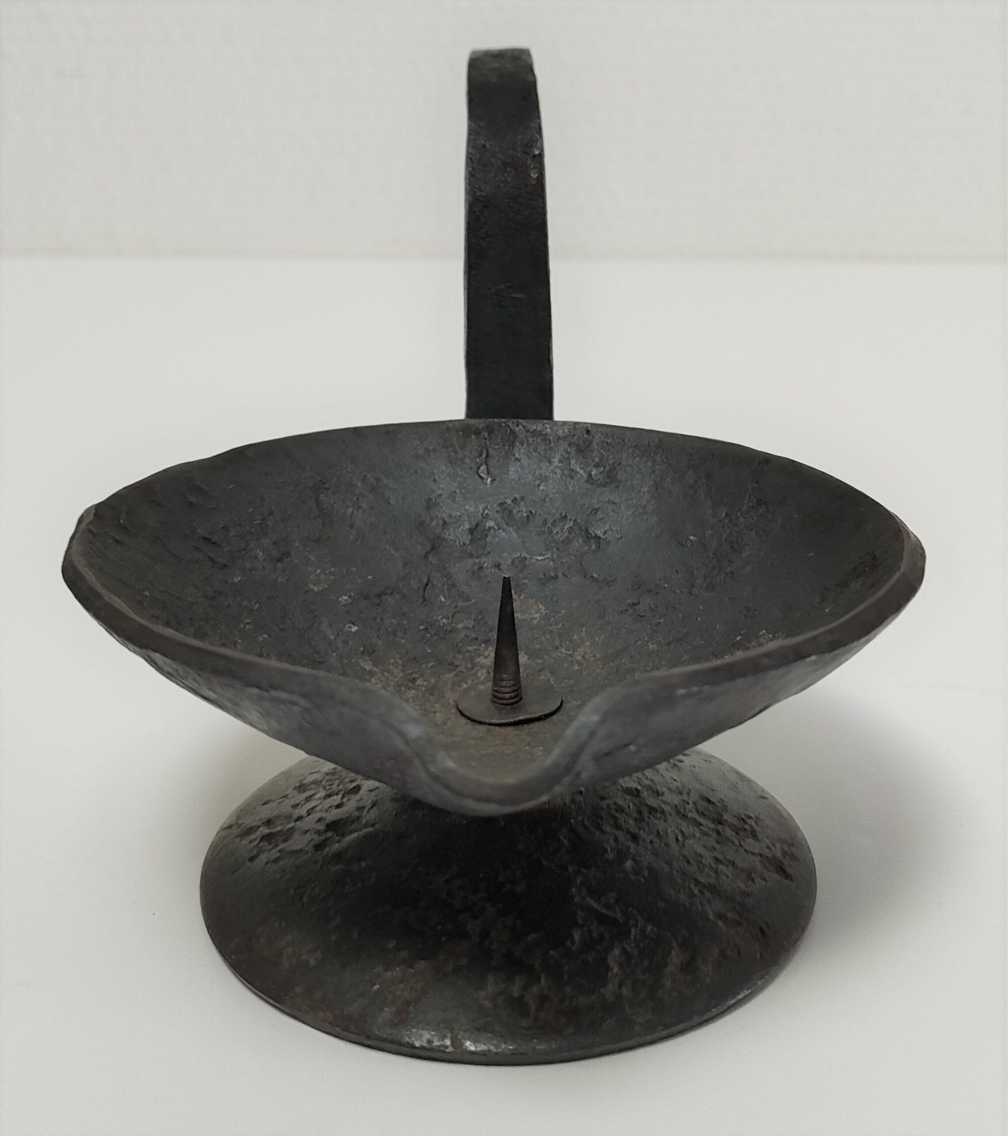 brutalist hand candle holder wrought iron 50s