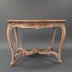Vintage French provincial painted table | Shabby chic floral console table | Ornate rococo vanity desk with hand-painted roses