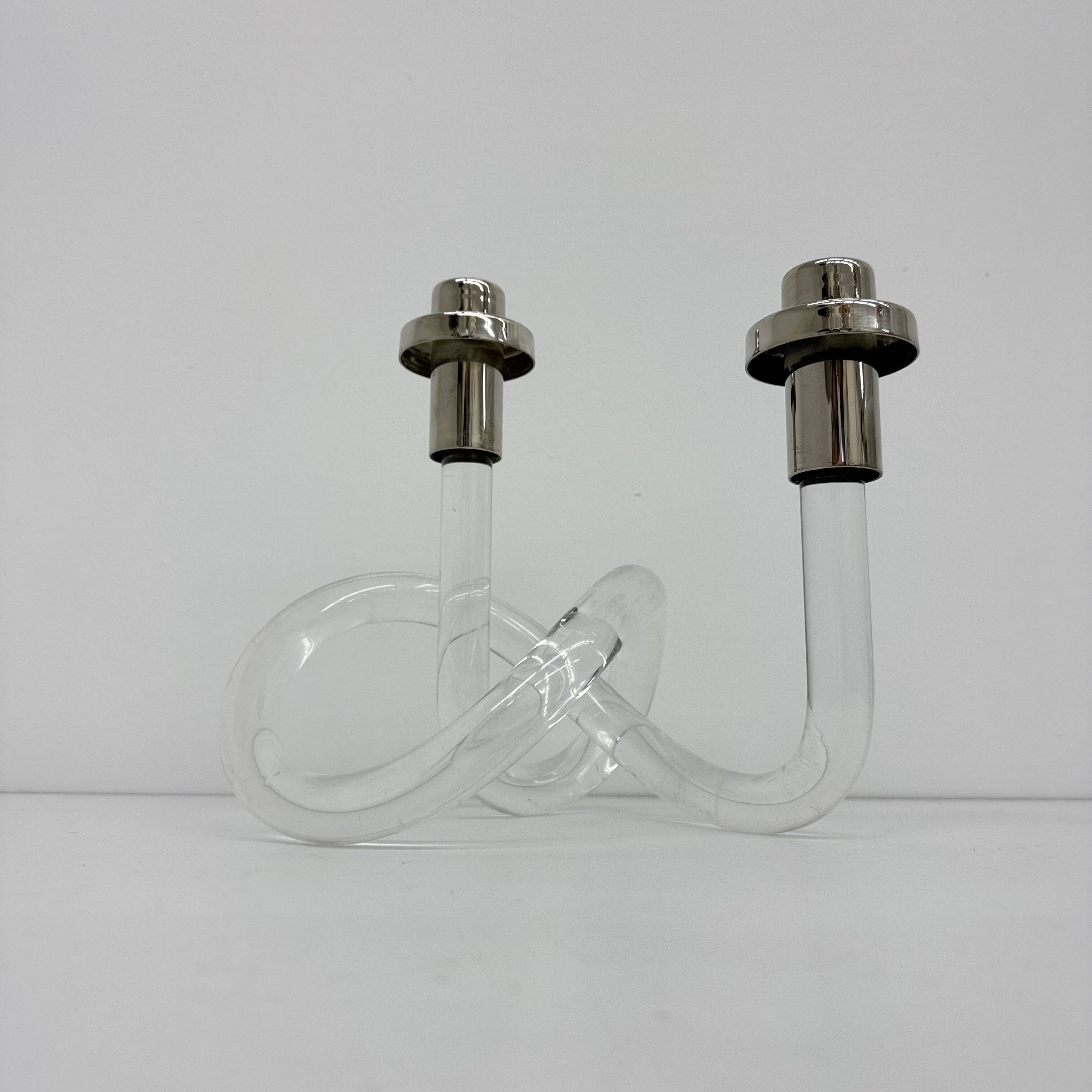 Dorothy Thorpe Pretzel mid-century lucite candle stick, 1940’s