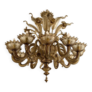 Grand lustre en verre - 20e