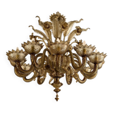 Grand lustre en verre de Murano – 12 lumières - début du 20e siècle