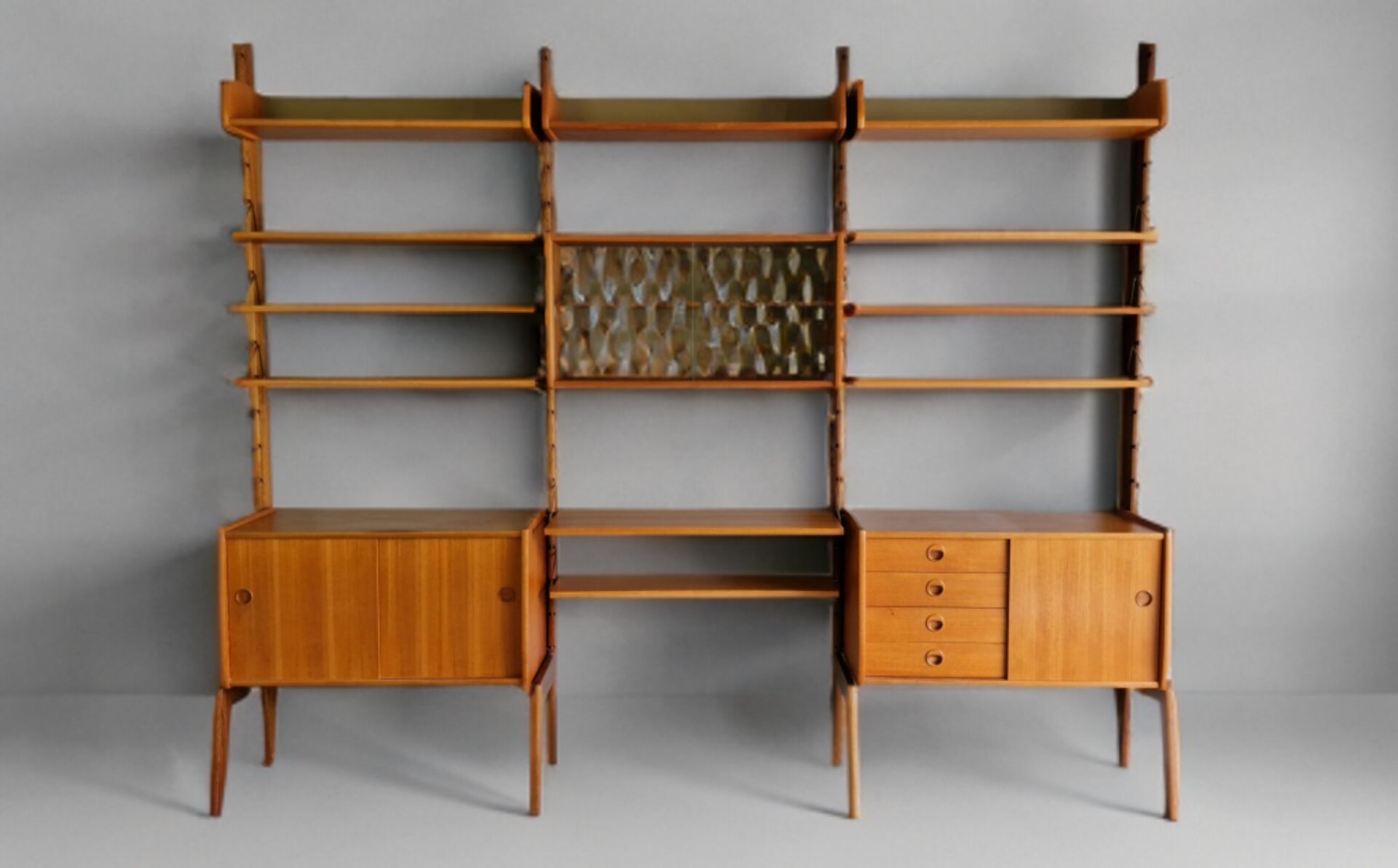 Freestanding storage unit in teak Ergo, Vintage Scandinavian 1960s