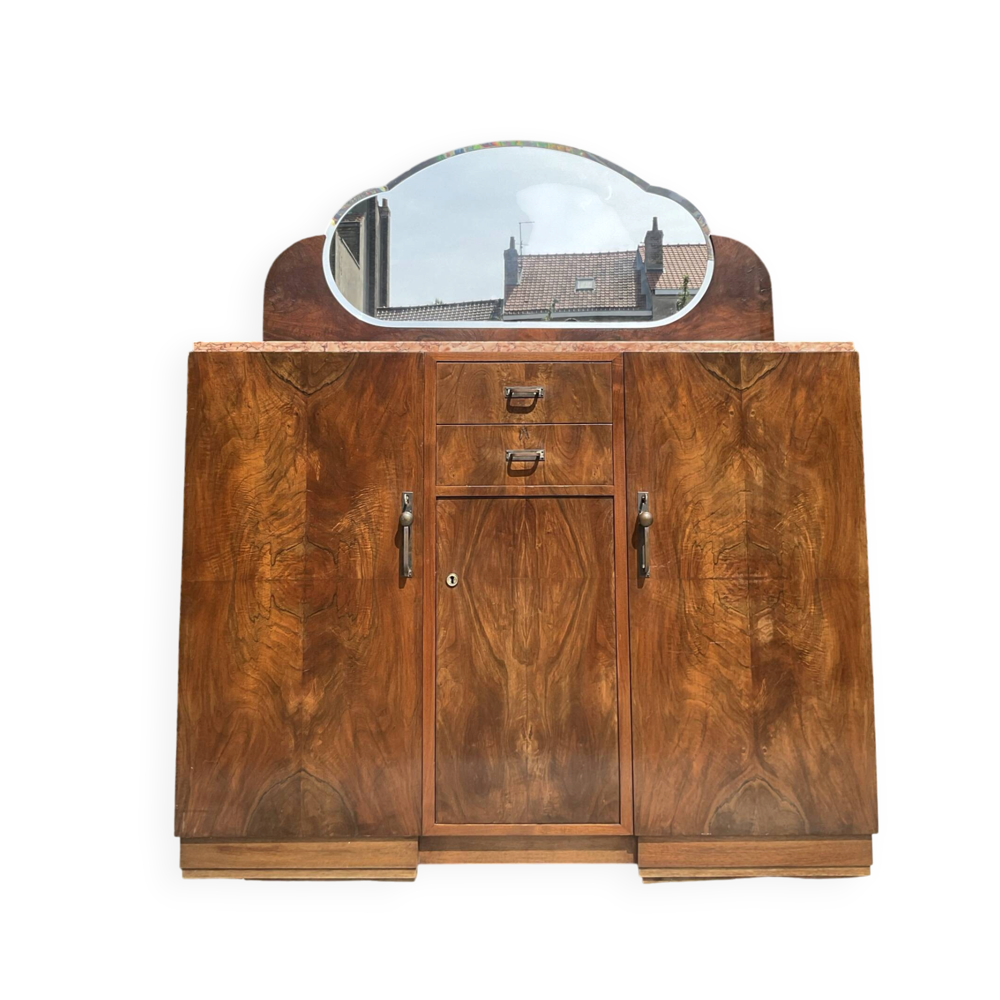 Ancien meuble Art Déco en noyer années 40-50