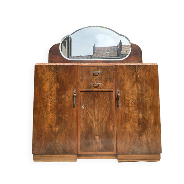 Ancien meuble Art Déco en noyer années 40-50