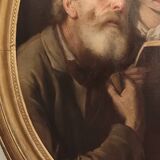 Superb old Italian school portrait of pious reading Fortunato Bello