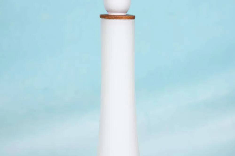 Vintage Holmegaard glass Nordic table lamp
