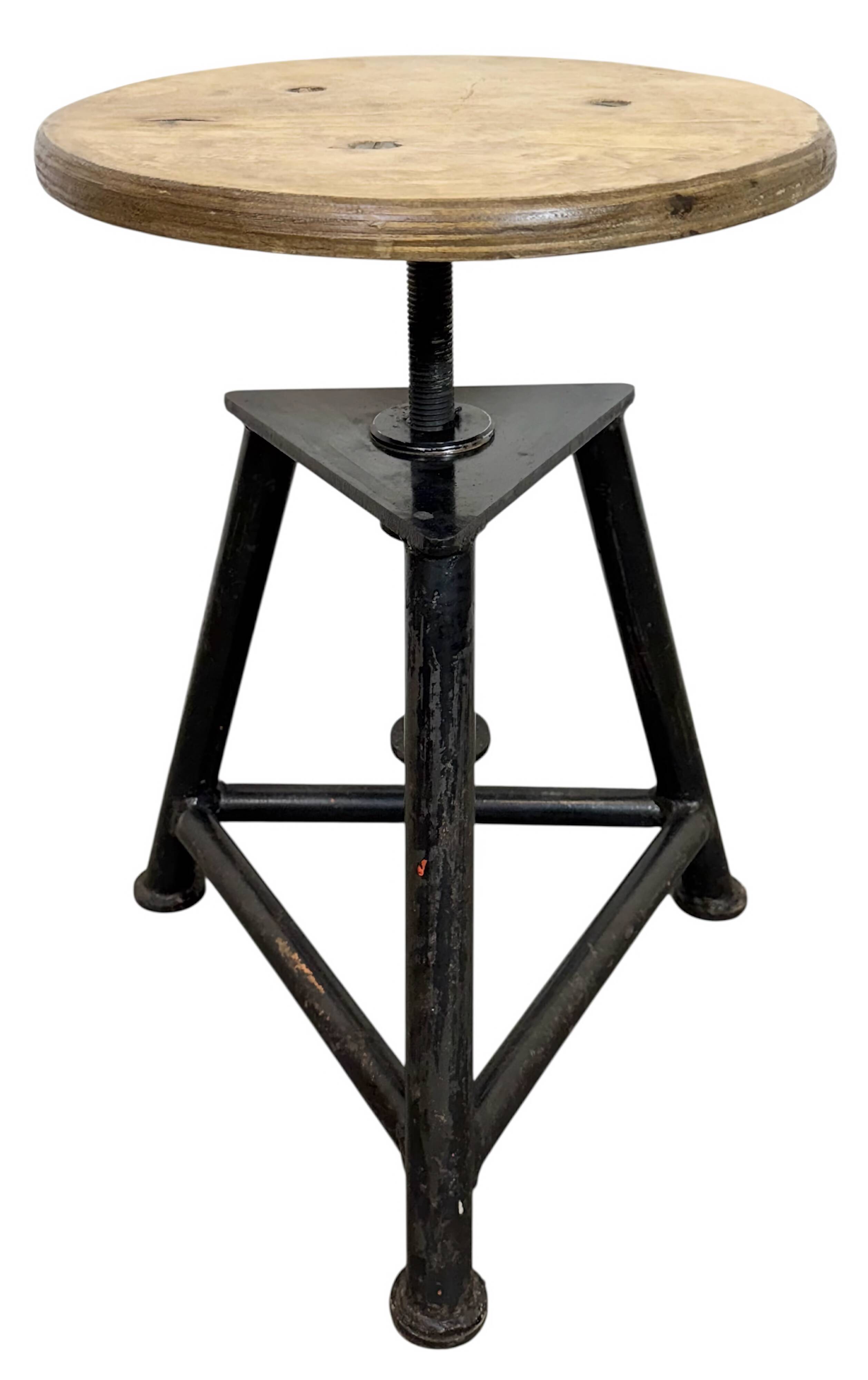 Black Industrial Workshop Swivel Stool, 1960s