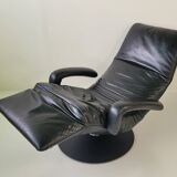 Fauteuil Jori Yoga Relax cuir noir