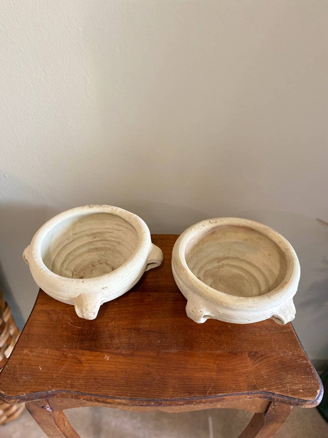 2 antique plant pots