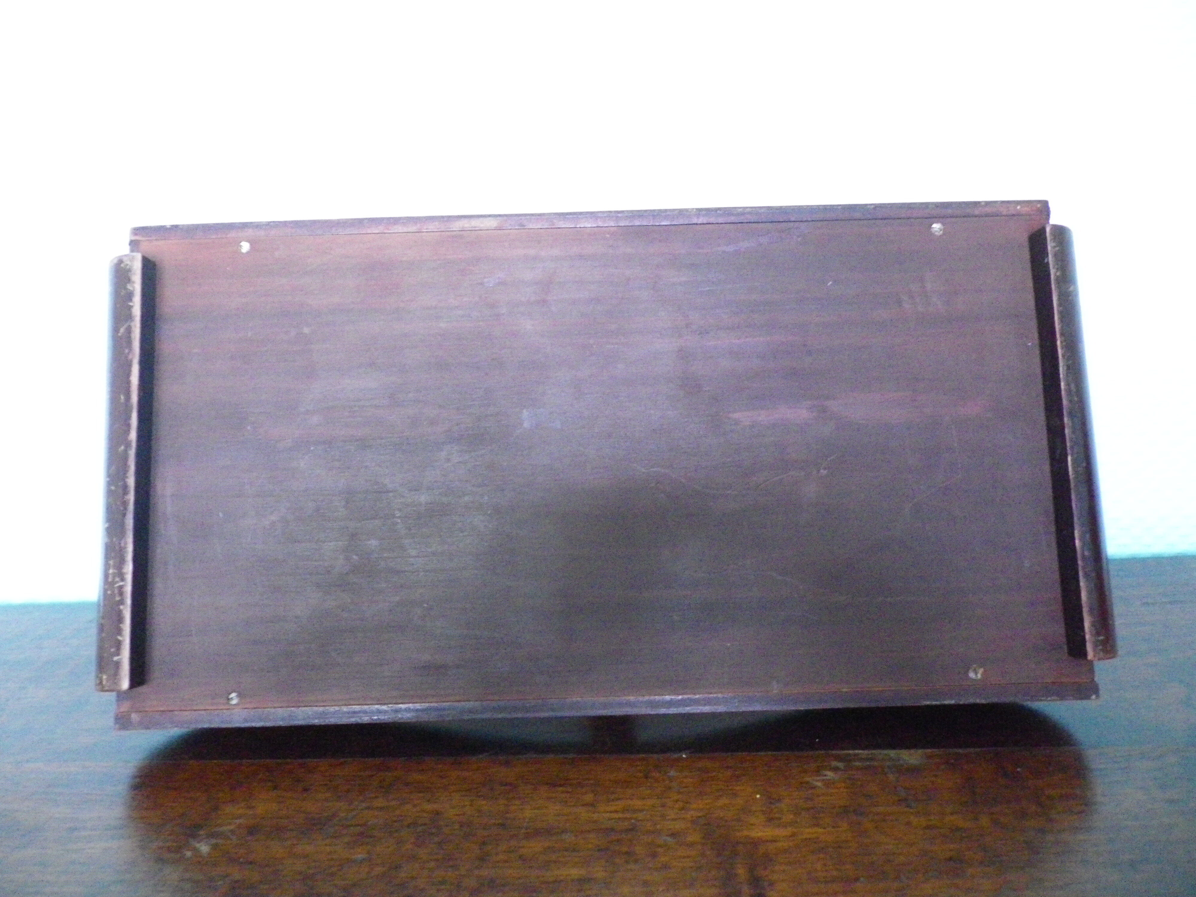 Old Art Deco Servant - 4 glass ravines - Mirror and wood - Year 1950