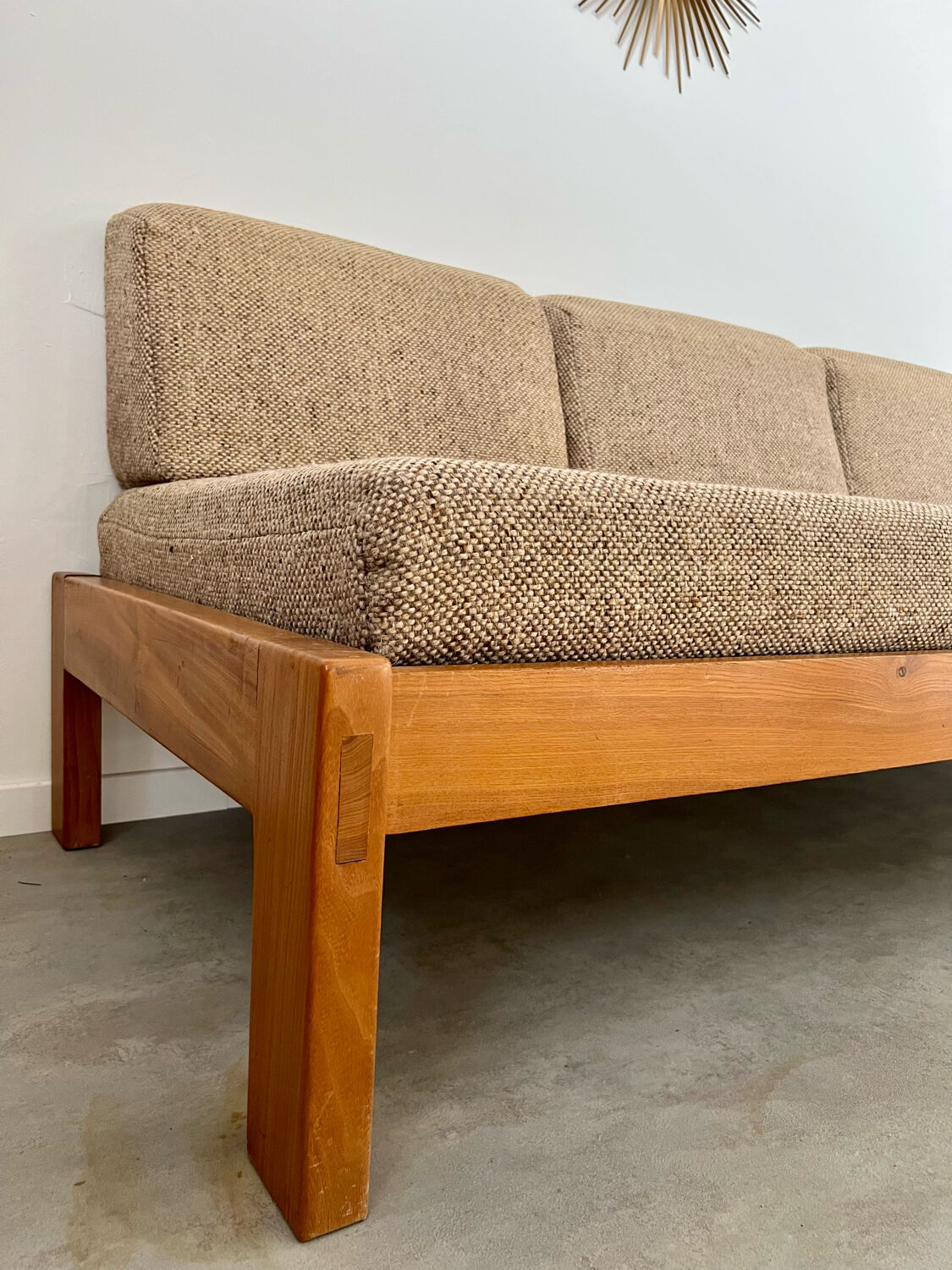 Wooden sofa design Regain France vintage 60s