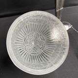 Art Deco table lamp – Chromed metal and molded pressed glass – Attributed to Création Tief