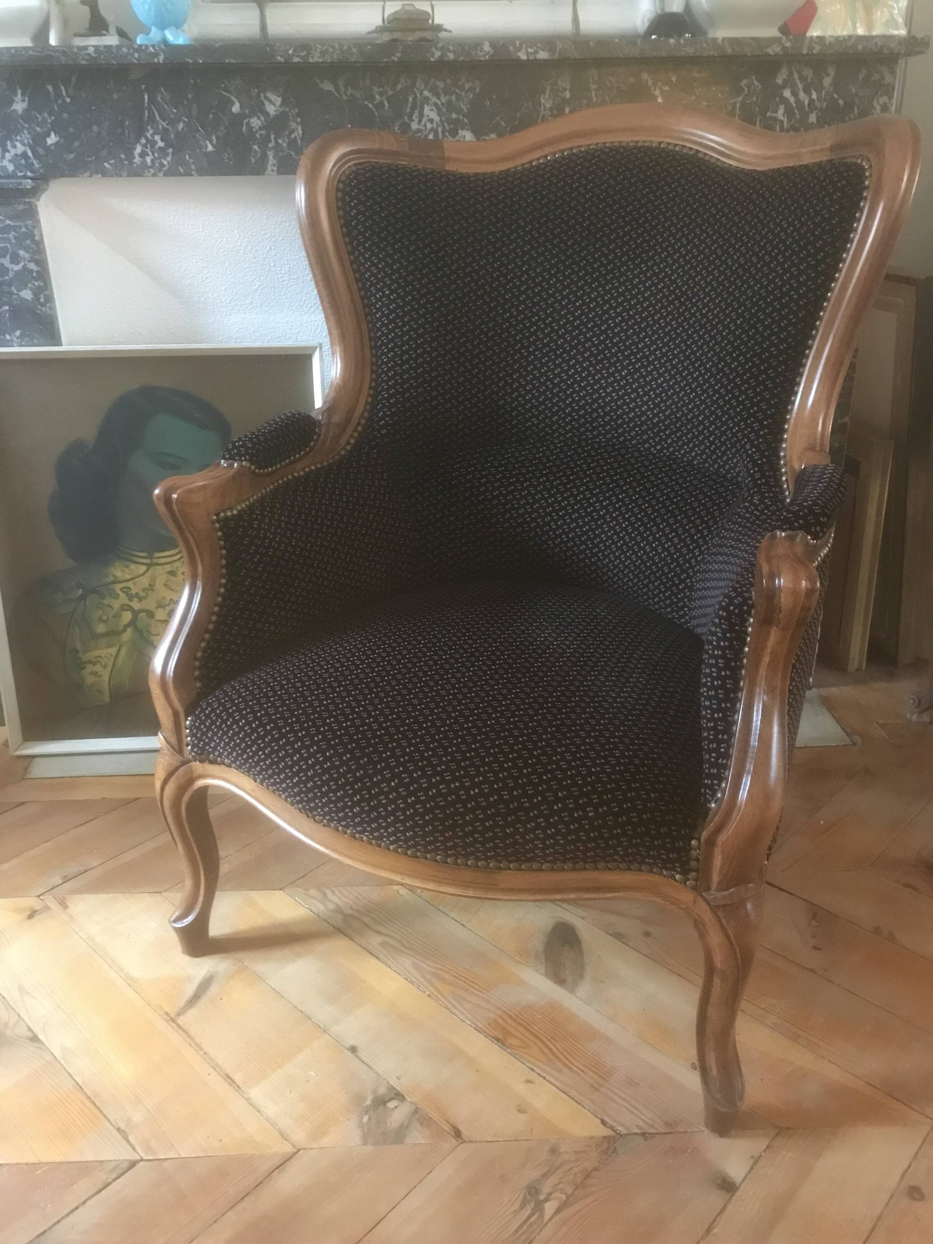 Louis XV style armchair with earpieces
